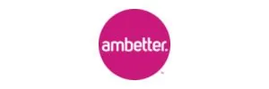 Ambetter insurance logo in white lettering on a magenta circle, listed among accepted insurance plans