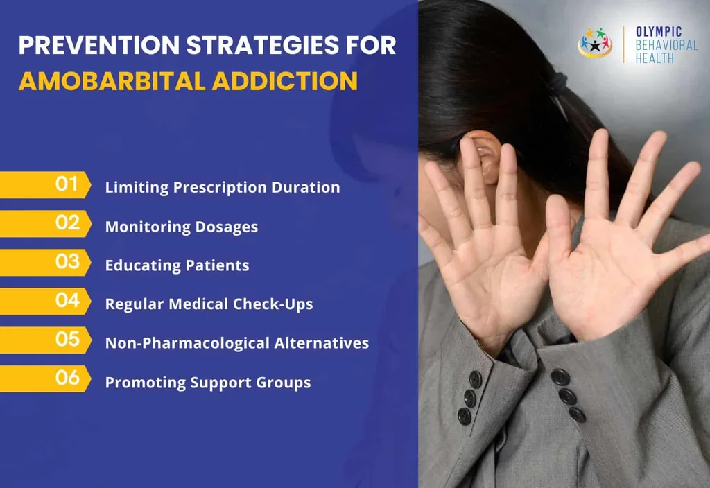 Six prevention strategies for Amobarbital addiction, from limiting prescription duration to support groups