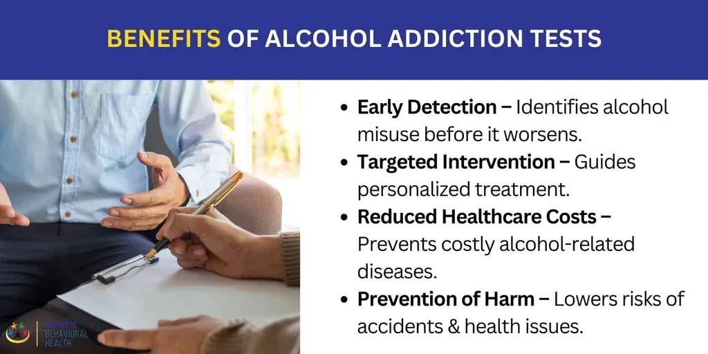 Benefits of alcohol addiction tests: early detection, targeted intervention, lower healthcare costs and harm prevention