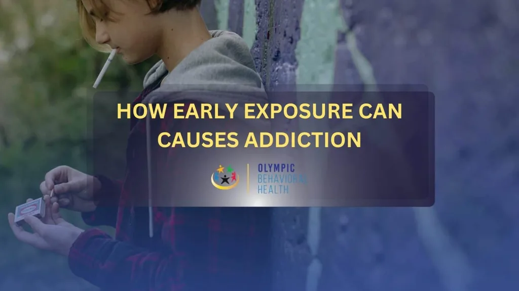 How Early Exposure Can Cause Addiction featured banner over a teenager smoking and handling drugs