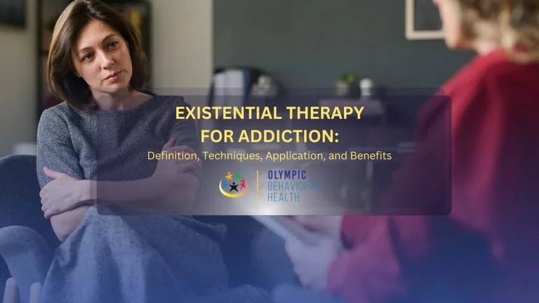 Existential Therapy for Addiction: Definition, Techniques, Application, and Benefits title over a pensive client