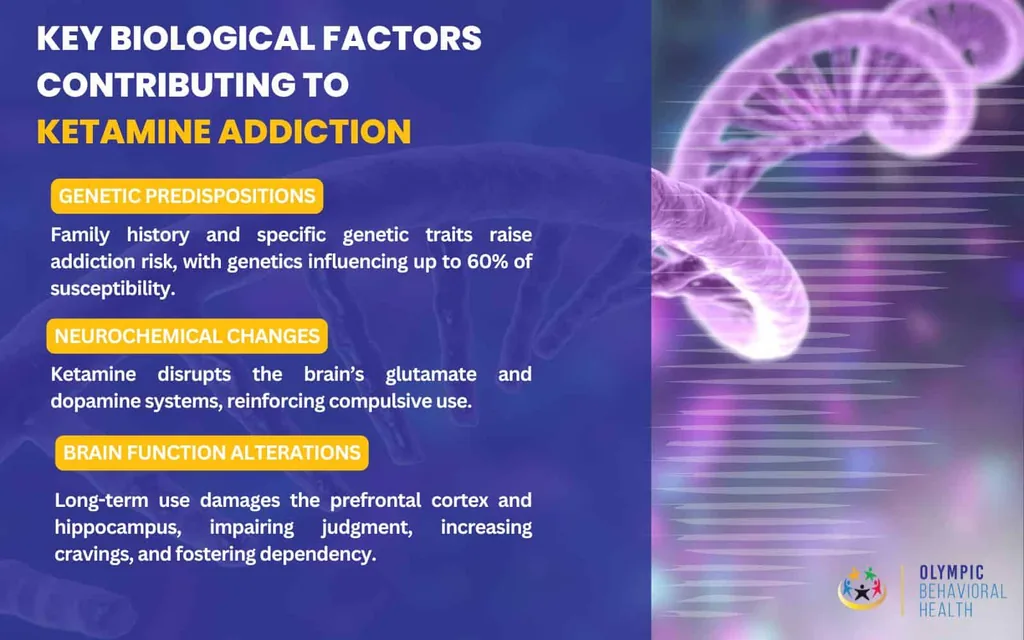 Biological factors in ketamine addiction over a DNA helix: genetics, neurochemical changes, brain alterations