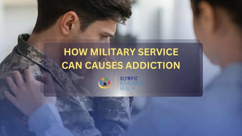 How Military Service Can Cause Addiction featured banner over a uniformed soldier being comforted