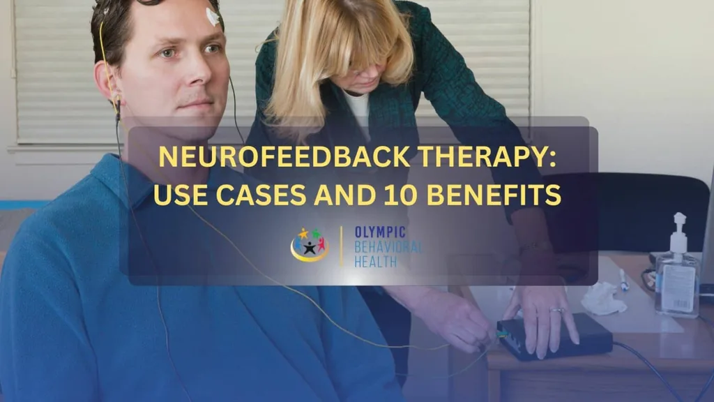 Neurofeedback Therapy: Use Cases and 10 Benefits featured banner over a patient wearing EEG sensors