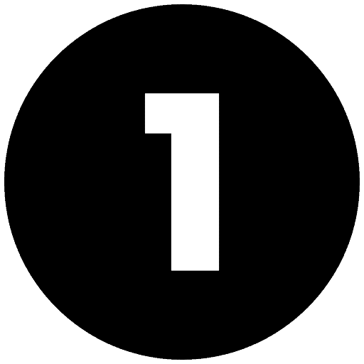 Number one icon in a black circle marking the 1:1 staff-to-client ratio trust badge on the Adderall treatment page
