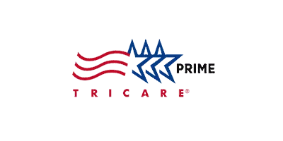 TRICARE Prime insurance logo shown among the insurance plans accepted for treatment in Florida