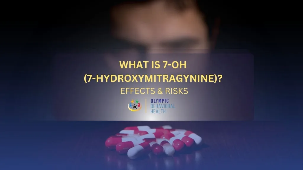 What Is 7-OH (7-Hydroxymitragynine)? Effects and Risks title over pink and white capsules