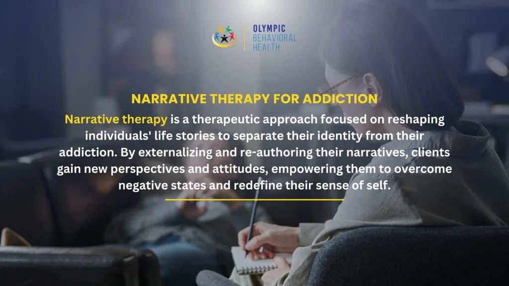 Narrative therapy for addiction defined: reshaping life stories to separate identity from addiction through re-authoring